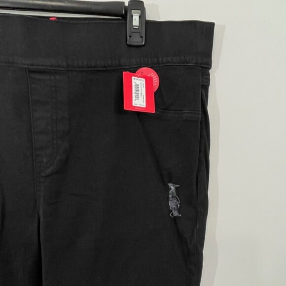 NWT SPANX Vintage Black Distressed Ankle Skinny Pull On Stretch Jeggings Size 3X - Picture 5 of 11